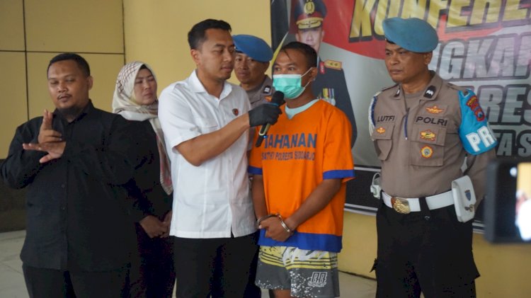 Konferensi Pers Polresta Sidoarjo Ungkap Kasus Tindak Pidana Satpam Perumahan di Gedangan Cabuli Gadis Bawah Umur